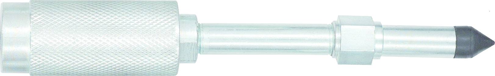 Metall-Druckstück mit runder Spitze und gerändelter Oberfläche; verwendet zum Zentrieren oder Positionieren in mechanischen Anwendungen.