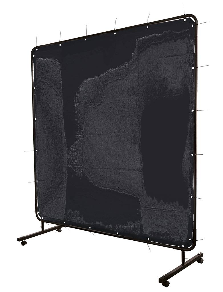 Schallabsorbierende Stellwand auf Rollen, schwarz, für flexible Raumteilung und Geräuschreduktion in Büros oder Konferenzräumen.