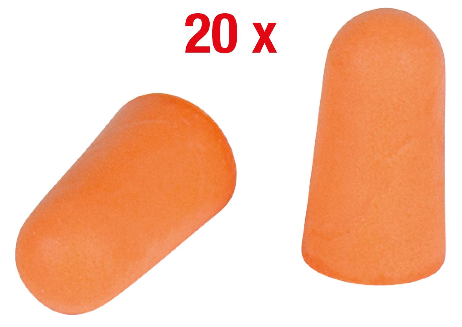 20 orange Ohrstöpsel.