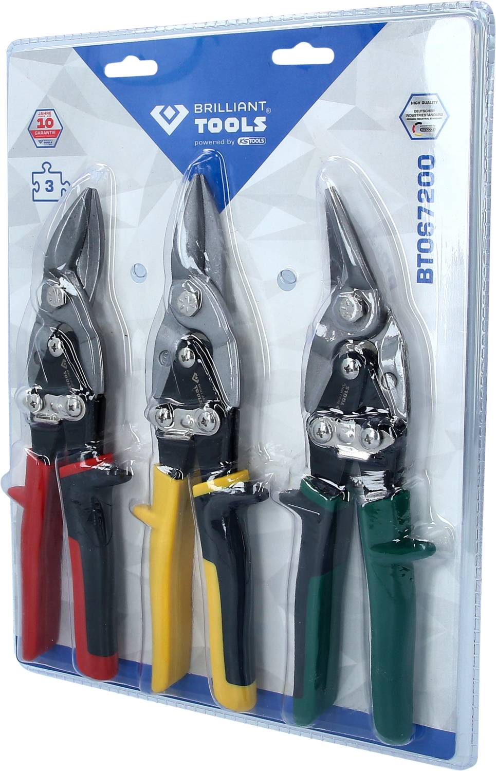 Brilliant Tools Hebel-Blechdurchgangsscheren-Satz, 3-tlg BT067200