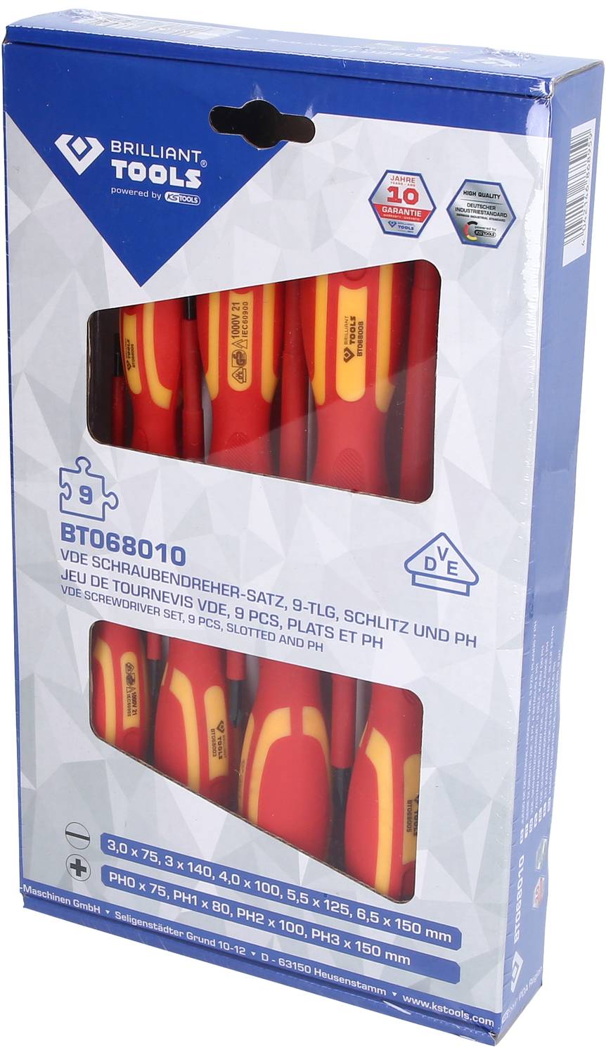 Brilliant Tools BT068010 Schraubendreher-Set 9teilig