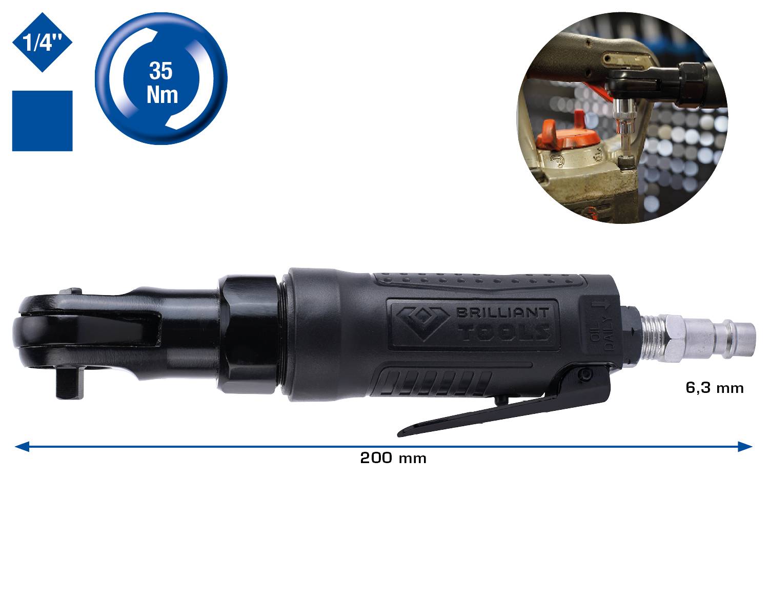 Brilliant Tools BT160601 Druckluft-Ratsche