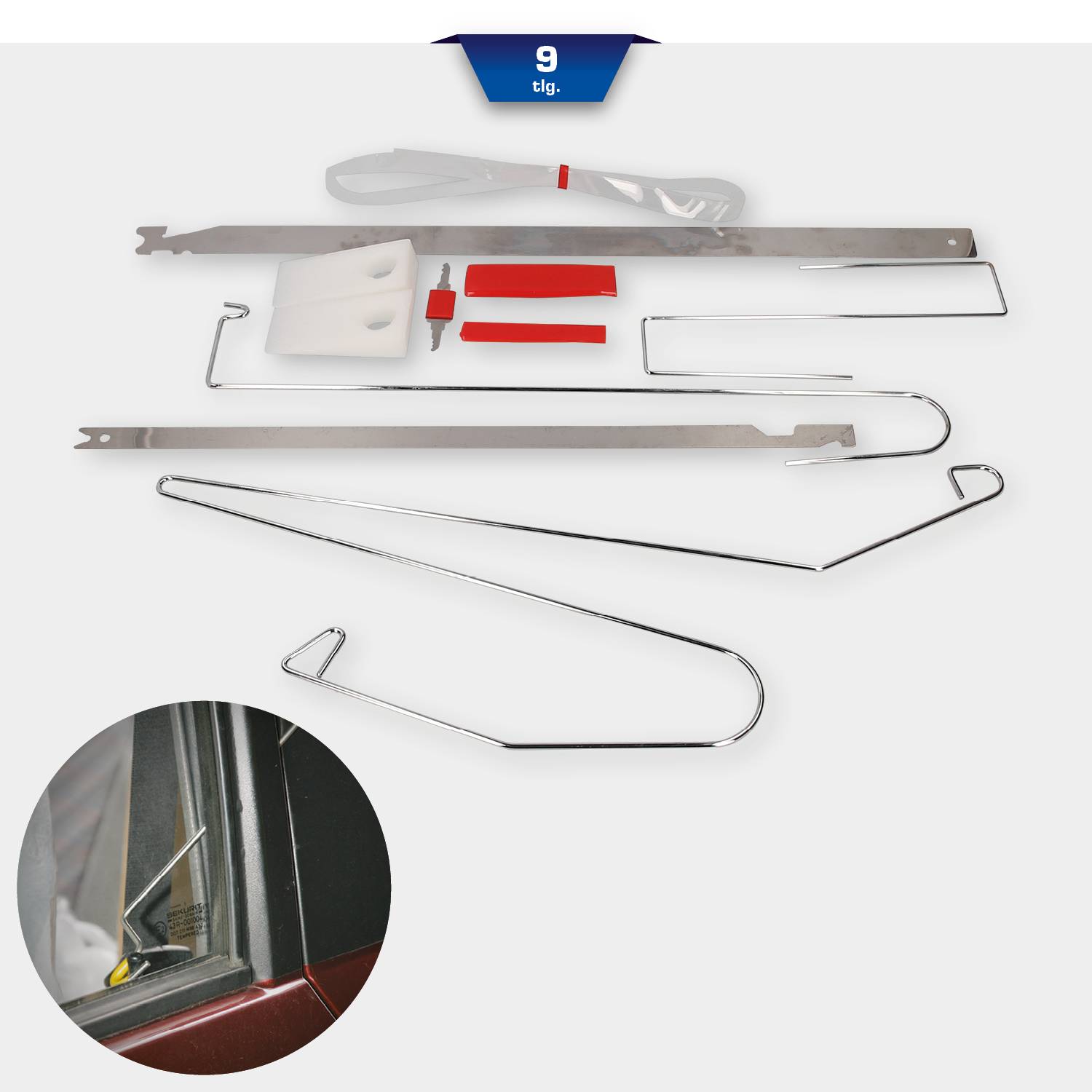 Brilliant Tools BT511000 KFZ Türöffner-Satz, 9-tlg