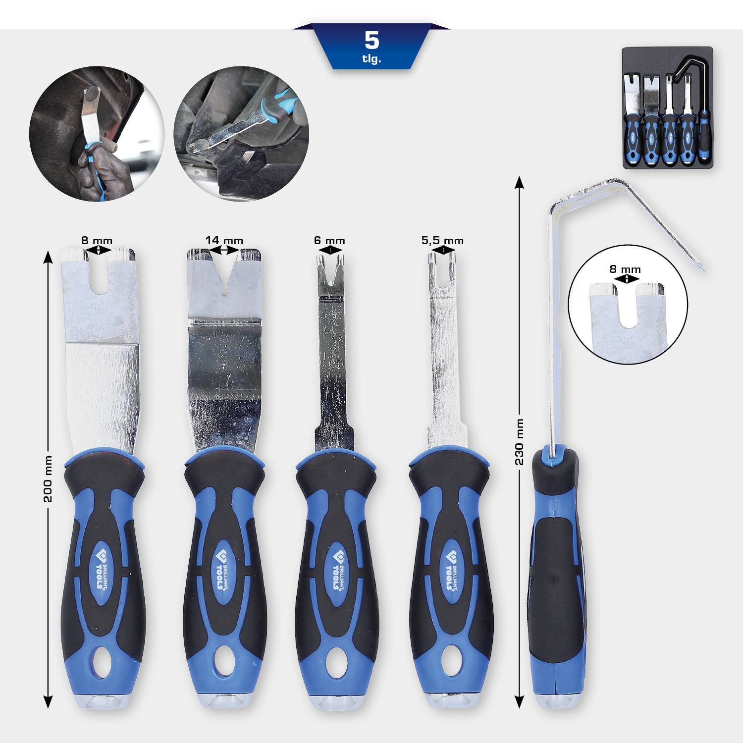 Brilliant Tools BT511080 Cliplöser- und Schneidsatz, 5-tlg