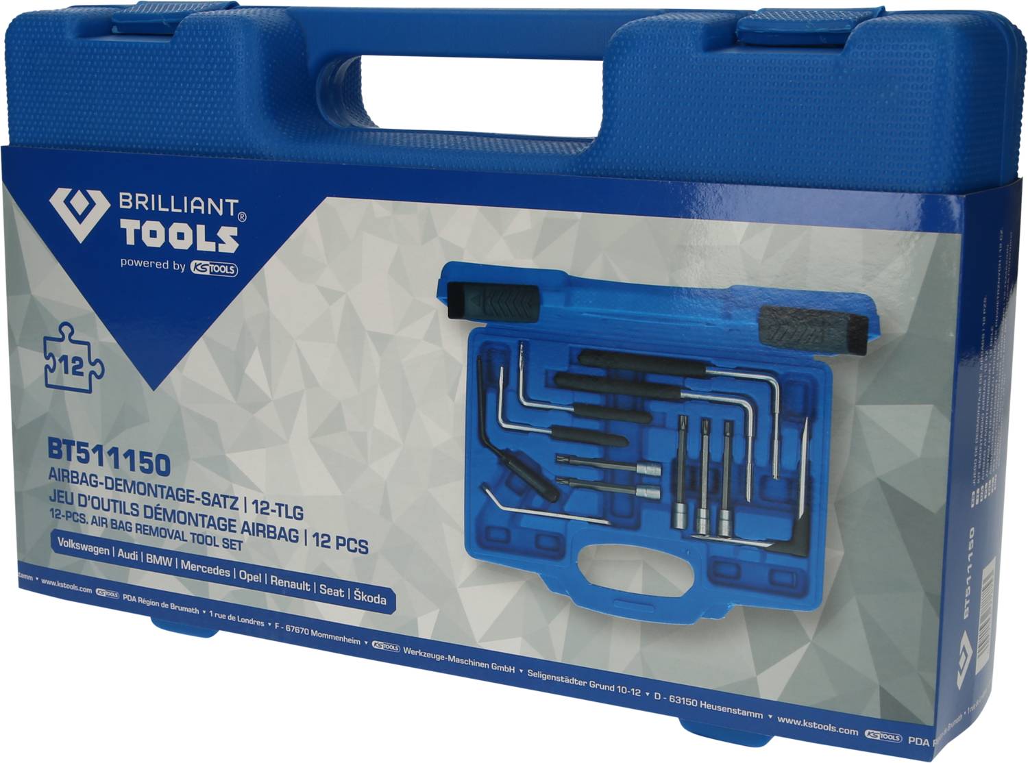 Brilliant Tools BT511150 Airbag-Demontage-Satz, 12-tlg