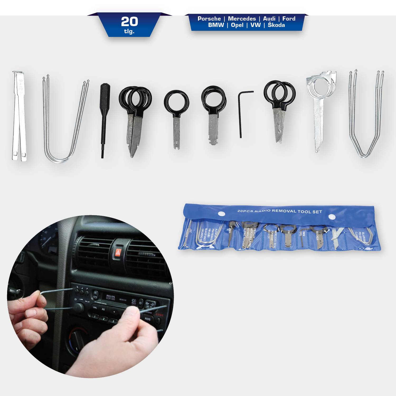 Brilliant Tools BT511200 Radio-Demontage-Satz, 20-tlg