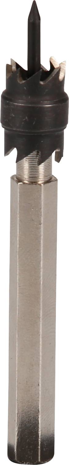 Metallbohrer mit scharfem Schneidkopf und langem, sechseckigem Schaft. Geeignet zum Bohren in verschiedene Metalloberflächen.