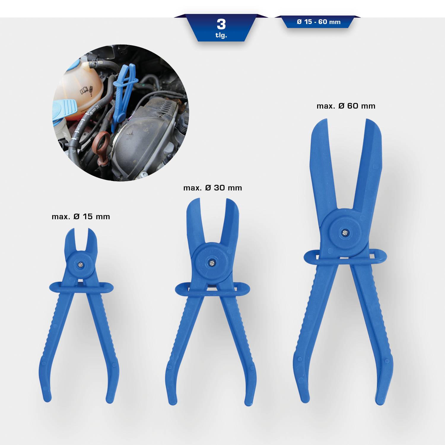 Brilliant Tools BT521010 Schlauch-Abklemm-Zangen-Satz, gerade, 3-tlg