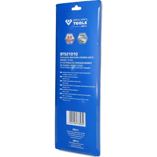 Brilliant Tools BT521010 Schlauch-Abklemm-Zangen-Satz, gerade, 3-tlg Brilliant Tools BT521010 Schlauch-Abklemm-Zangen-Satz, gerade, 3-tlg