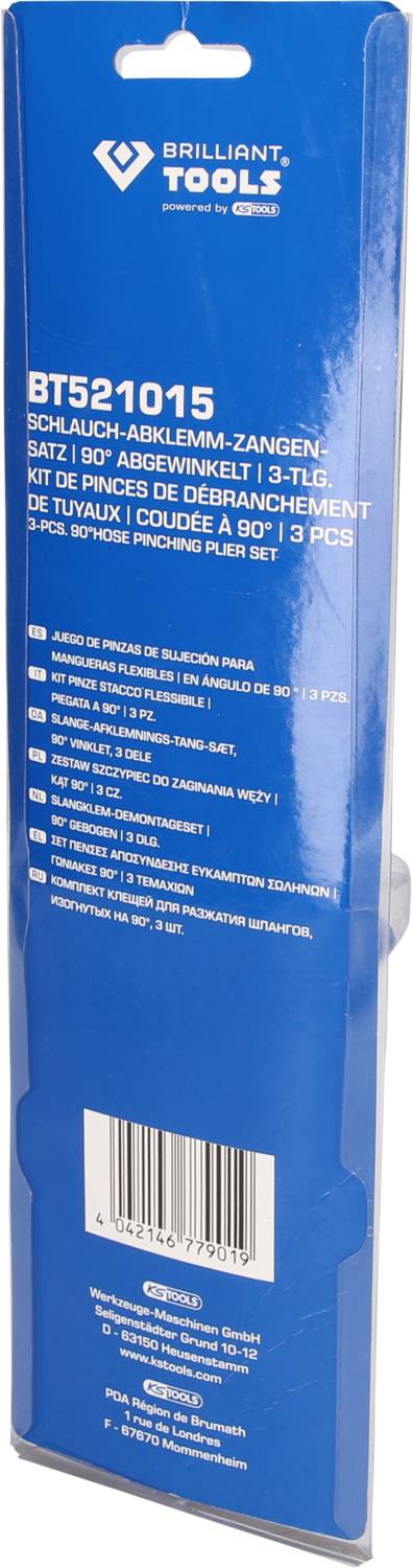 Brilliant Tools BT521015 Schlauch-Abklemm-Zangen-Satz, 90° abgewinkelt, 3-tlg