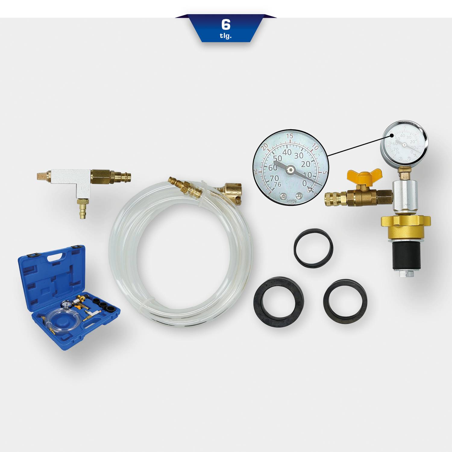 Brilliant Tools BT521050 Kühlsystem Befüll- und Entlüftungsgerät, 6-tlg