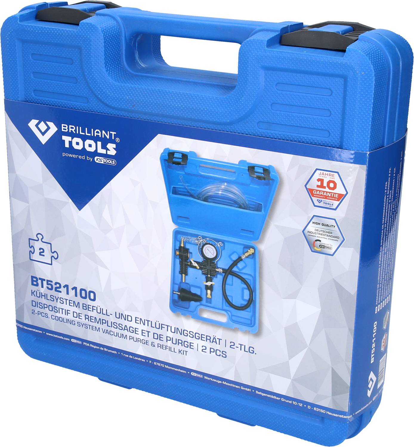 Brilliant Tools BT521100 Kühlsystem Befüll- und Entlüftungsgerät, 4-tlg