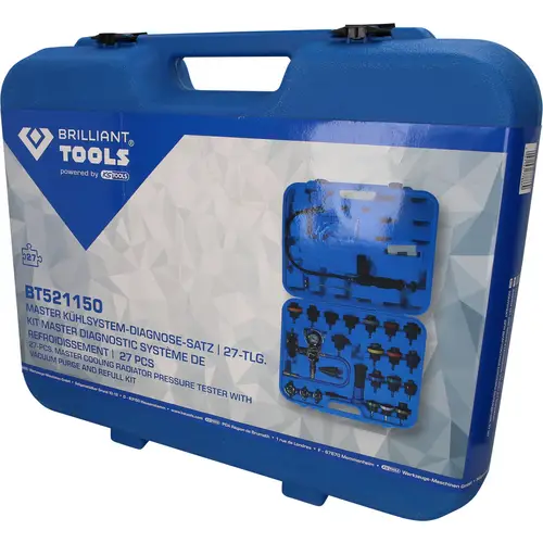 Brilliant Tools BT521150 Master Kühlsystem-Diagnose-Satz, 28-tlg Brilliant Tools BT521150 Master Kühlsystem-Diagnose-Satz, 28-tlg