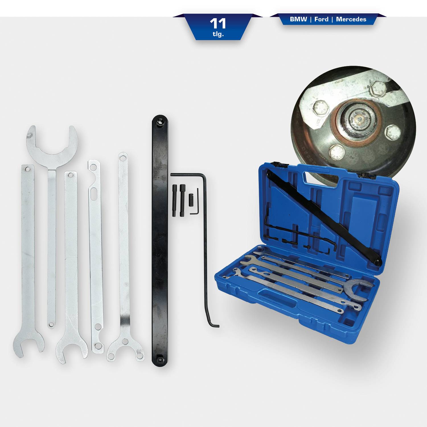 Brilliant Tools BT521250 Lüfter-Naben-Schlüssel-Satz, 11-tlg