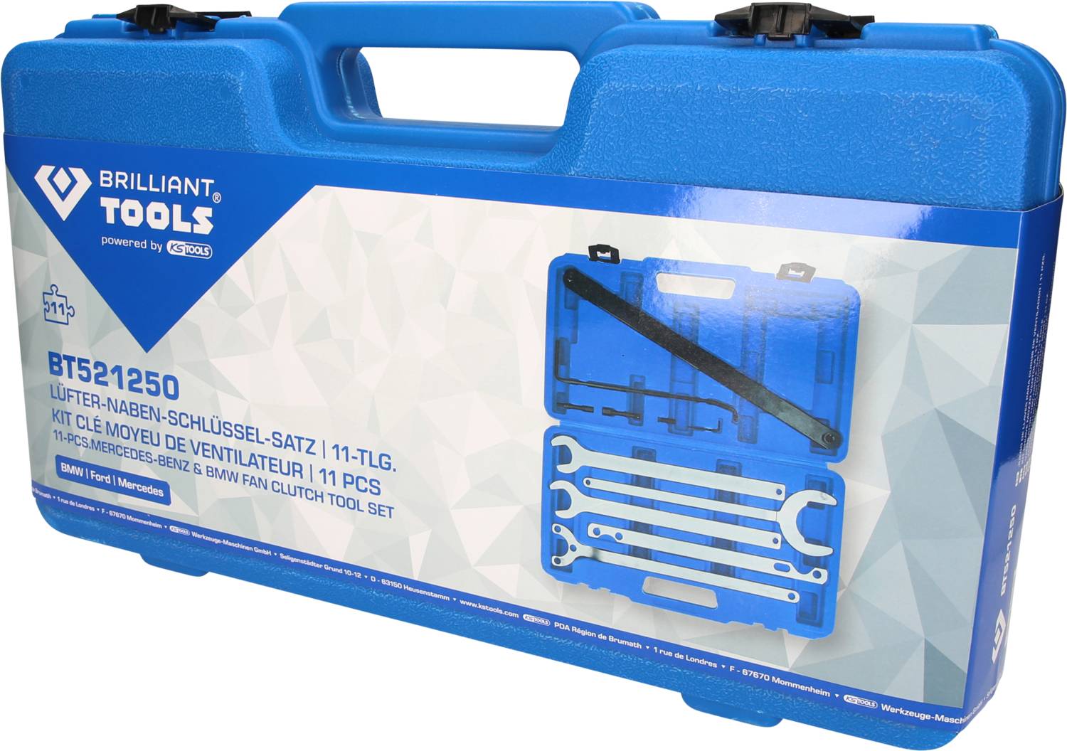 Brilliant Tools BT521250 Lüfter-Naben-Schlüssel-Satz, 11-tlg