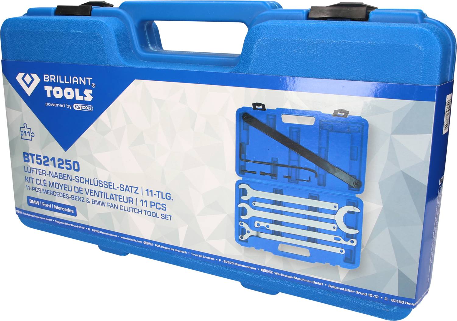 Brilliant Tools BT521250 Lüfter-Naben-Schlüssel-Satz, 11-tlg