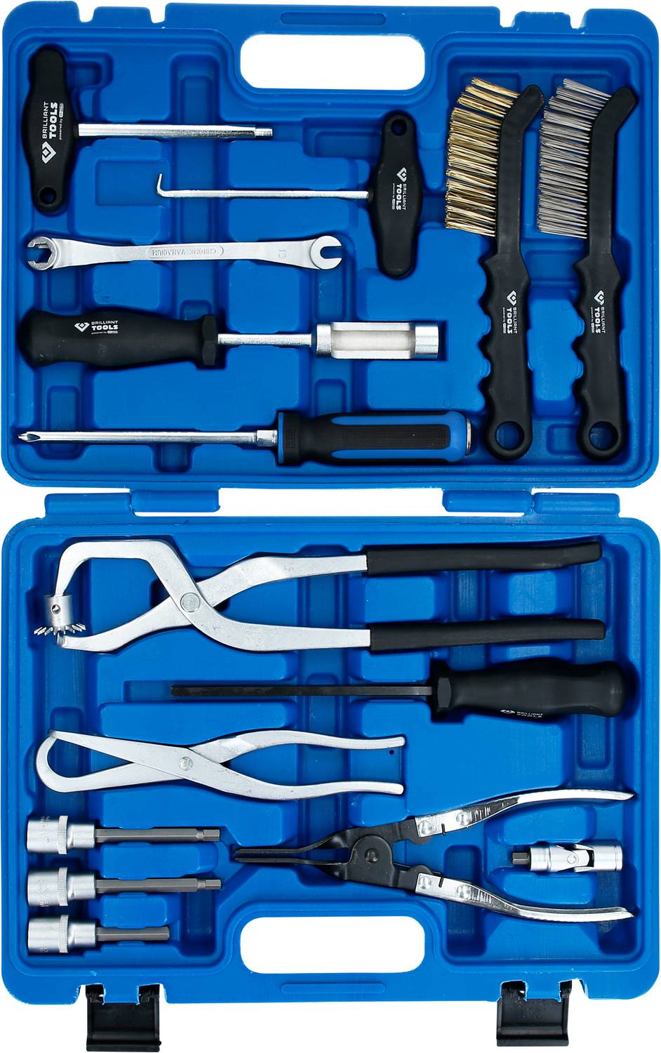 Brilliant Tools BT701250 Universal-Bremstrommel und Bremsscheiben-Werkzeug-Satz, 15-tlg