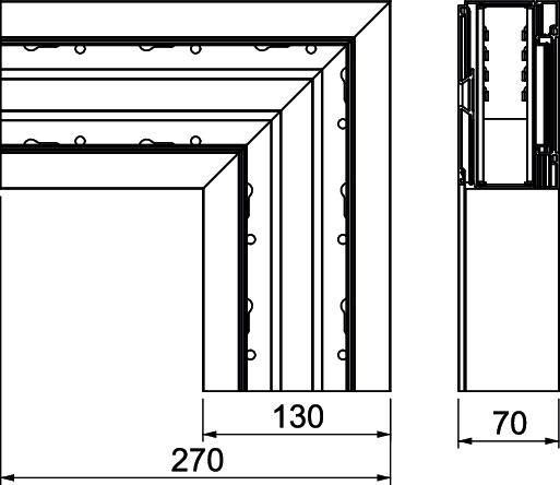 Rehau 6133287 Flachwinkel Flachwinkel (B x T) 270mm x 70mm 1 St. Silber
