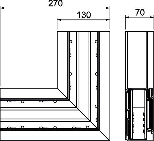 Rehau 6133282 Flachwinkel Flachwinkel (B x T) 270mm x 70mm 1 St. Silber