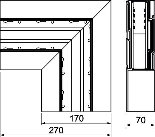 Rehau 6133288 Flachwinkel Flachwinkel (B x T) 270mm x 70mm 1 St. Silber