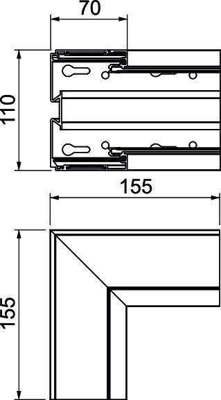 Rehau 6133276 Inneneck Inneneck (B x T) 155mm x 110mm 1 St. Silber