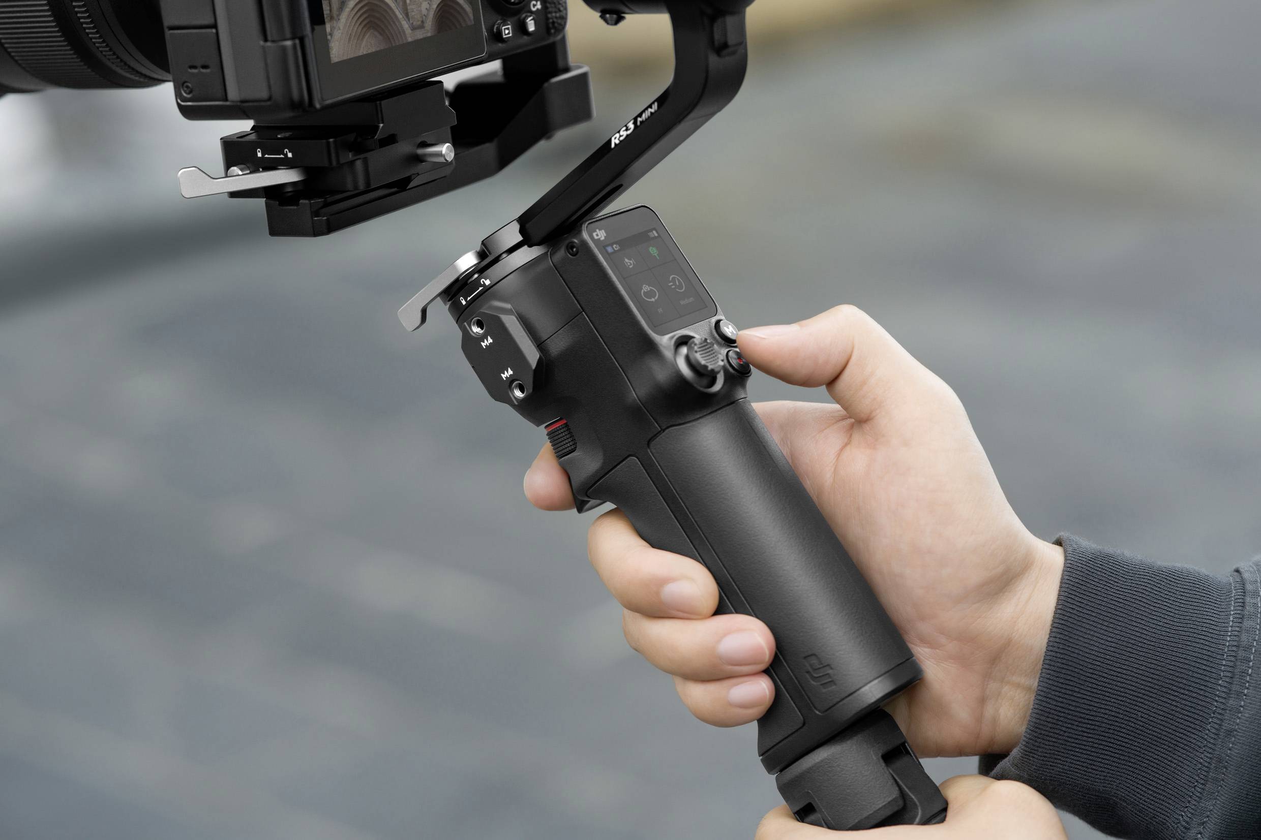 DJI RS 3 Mini Gimbal elektrisch 1/4 Zoll Schwarz 3D-Neiger Belastbar bis 2 kg