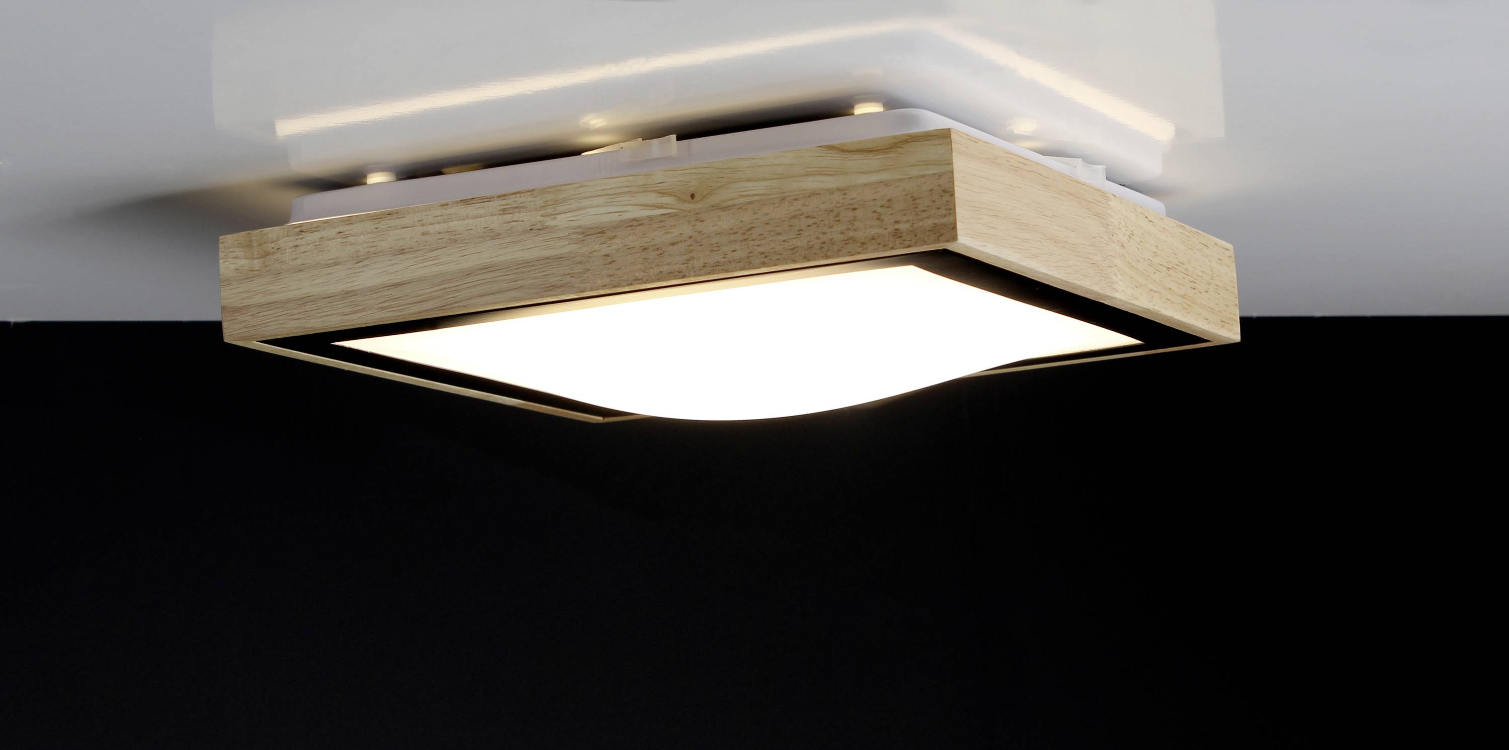 ECO-Light 9080 S WO SOLSTAR LED-Deckenleuchte LED 12W Holz, Schwarz, Weinrot