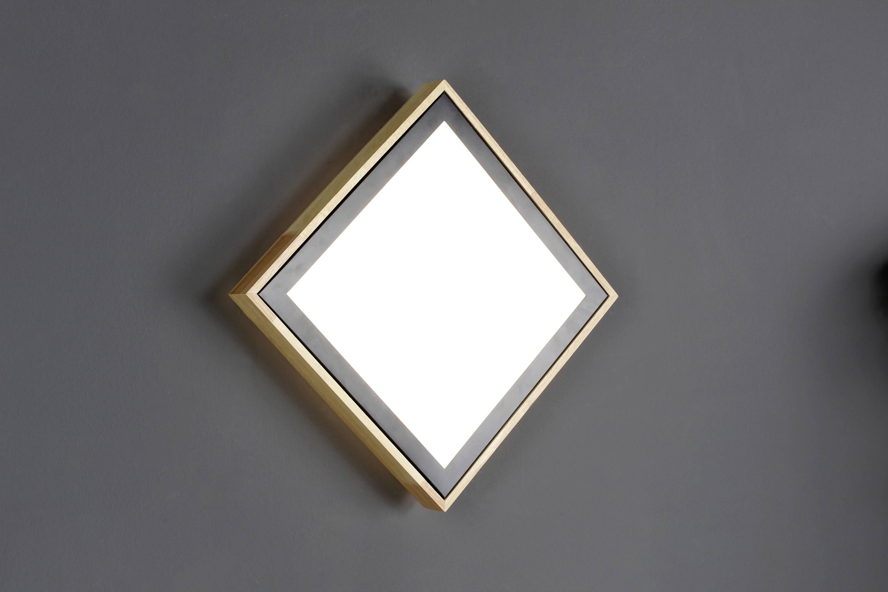 ECO-Light 9080 S WO SOLSTAR LED-Deckenleuchte LED 12W Holz, Schwarz, Weinrot