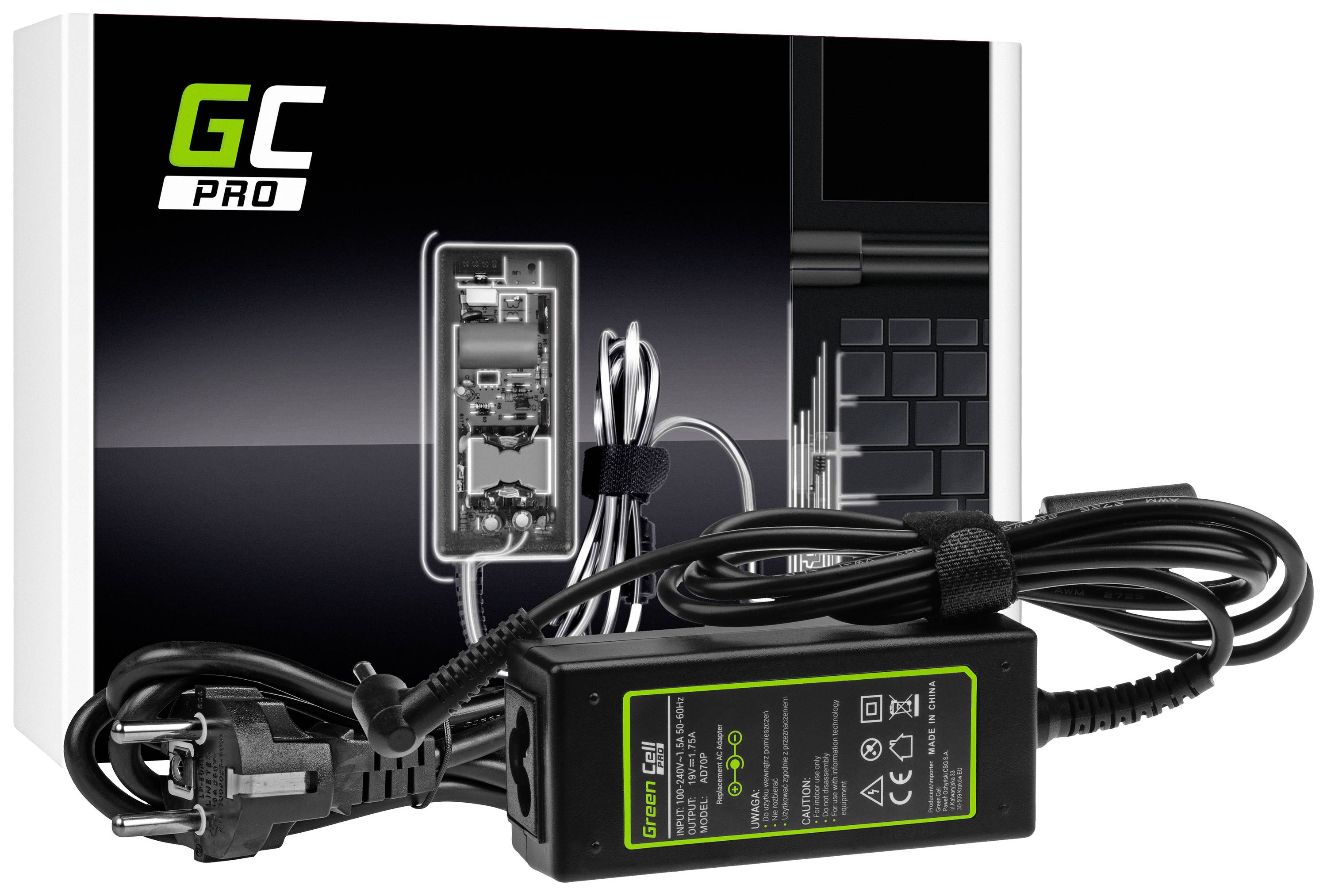 Green Cell GC-AD70P Notebook-Netzteil 33 W 19 V 1.75 A