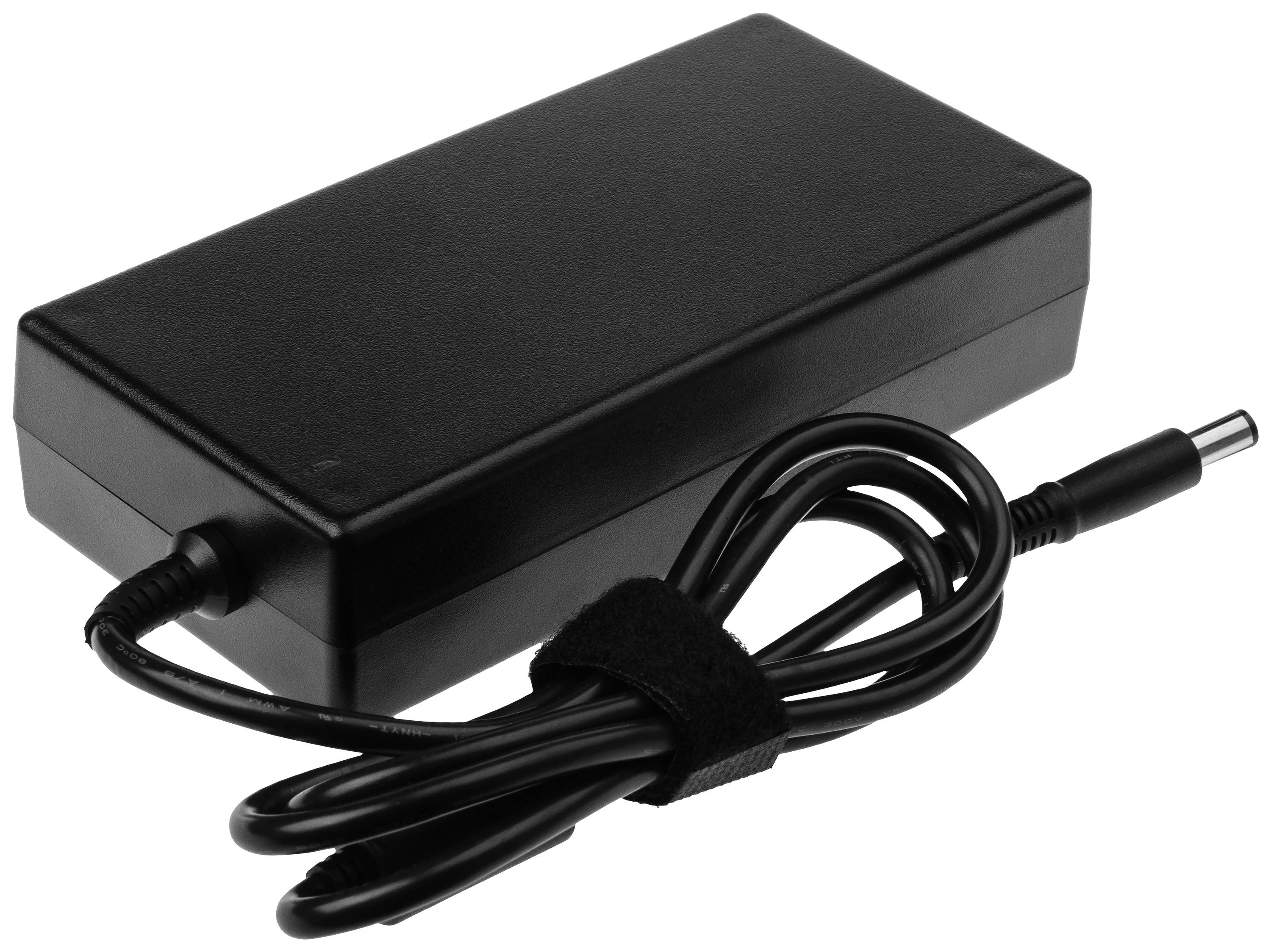 Schwarzes Netzteil mit Kabel und Stecker, geeignet für elektronische Geräte.