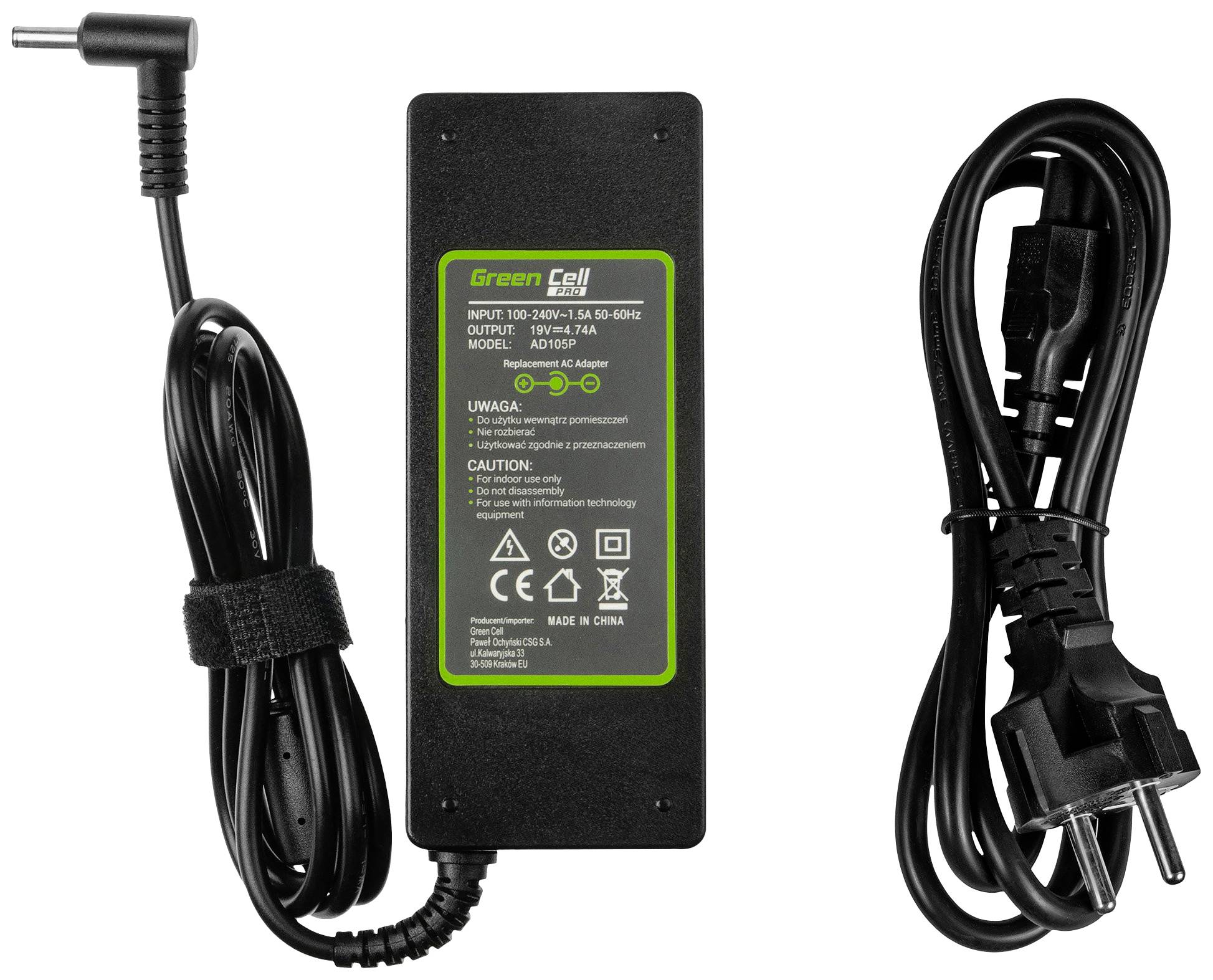 Green Cell GC-AD105P Notebook-Netzteil 90W 19V 4.74A