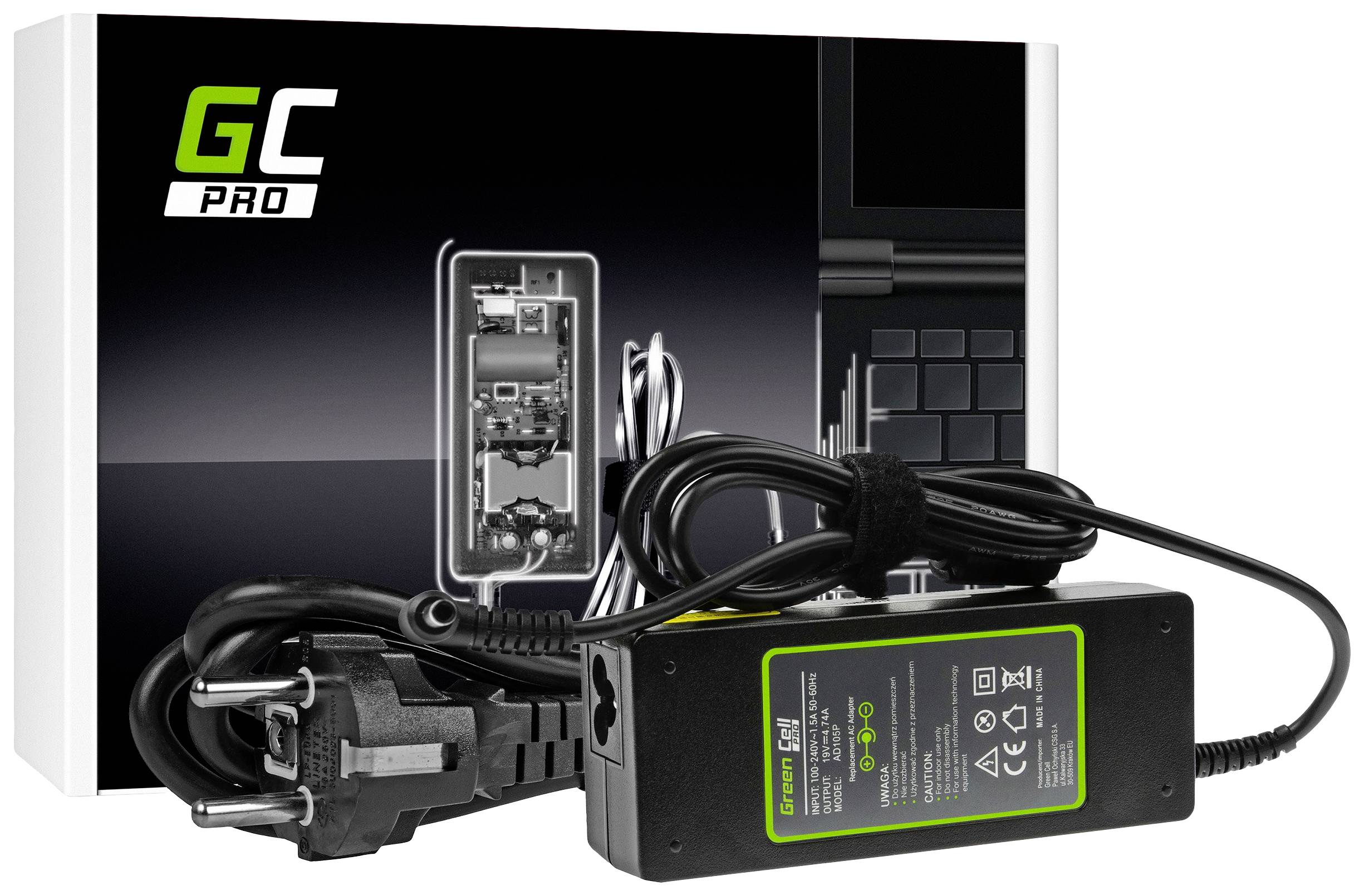 Green Cell GC-AD105P Notebook-Netzteil 90 W 19 V 4.74 A