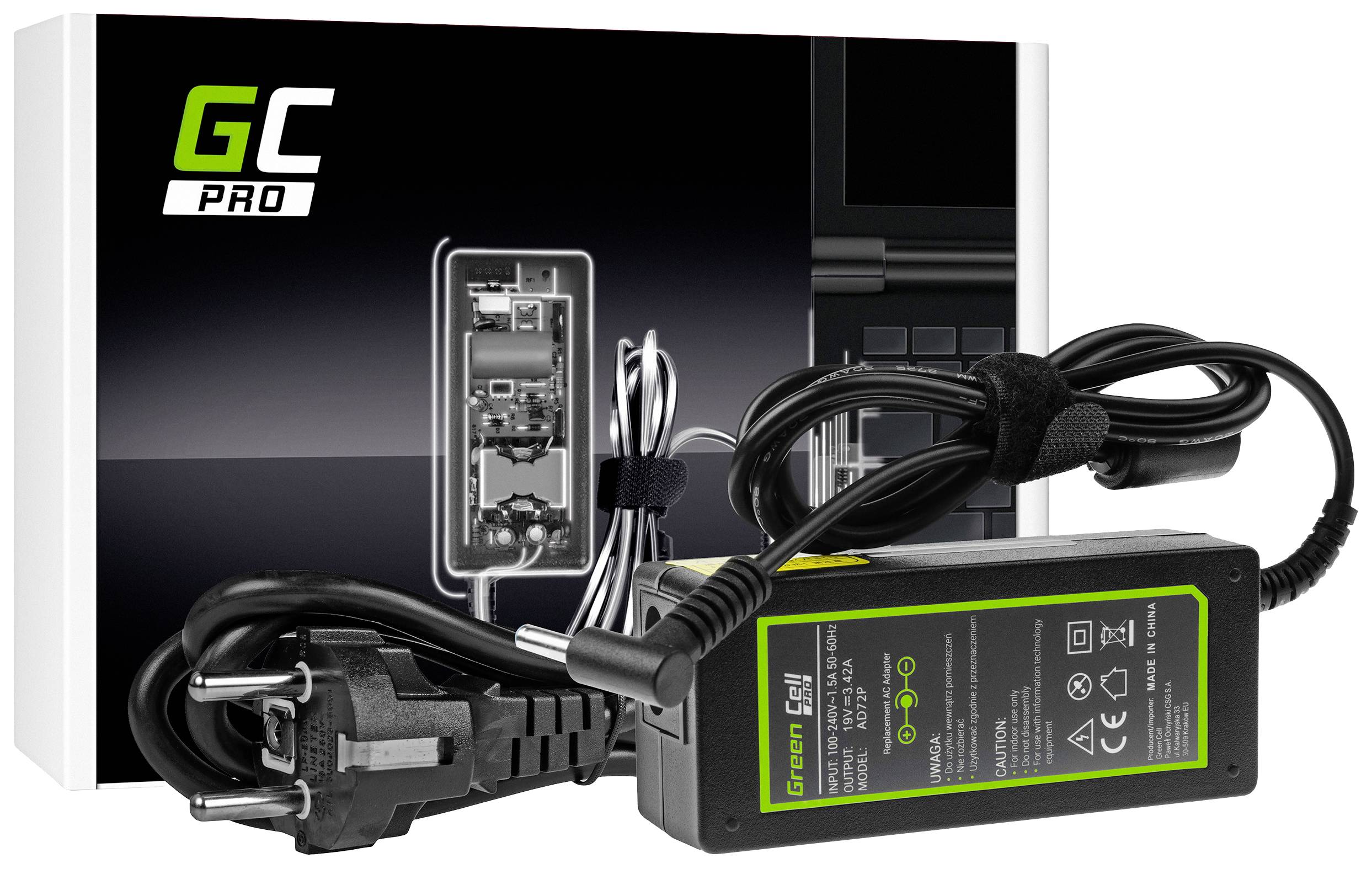 Green Cell GC-AD72P Notebook-Netzteil 65W 19V 3.42A