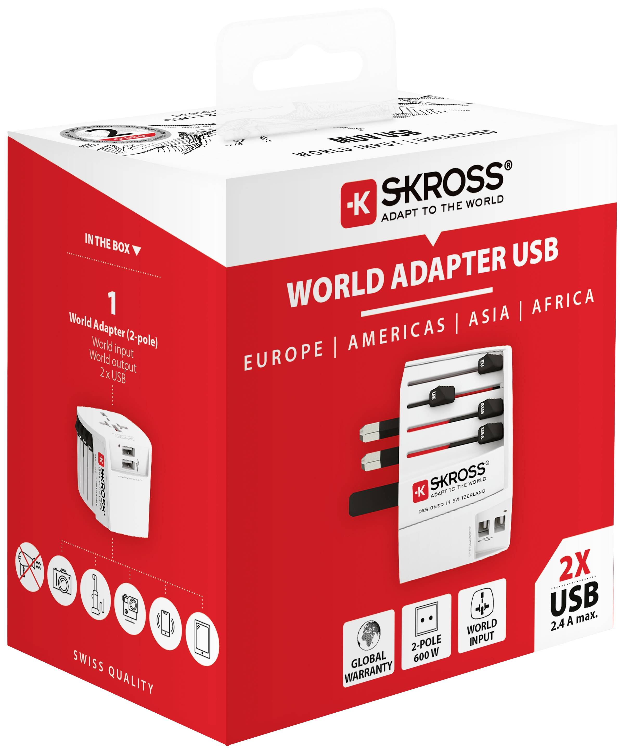 Skross 1.302960 Reiseadapter MUV USB (2xA)