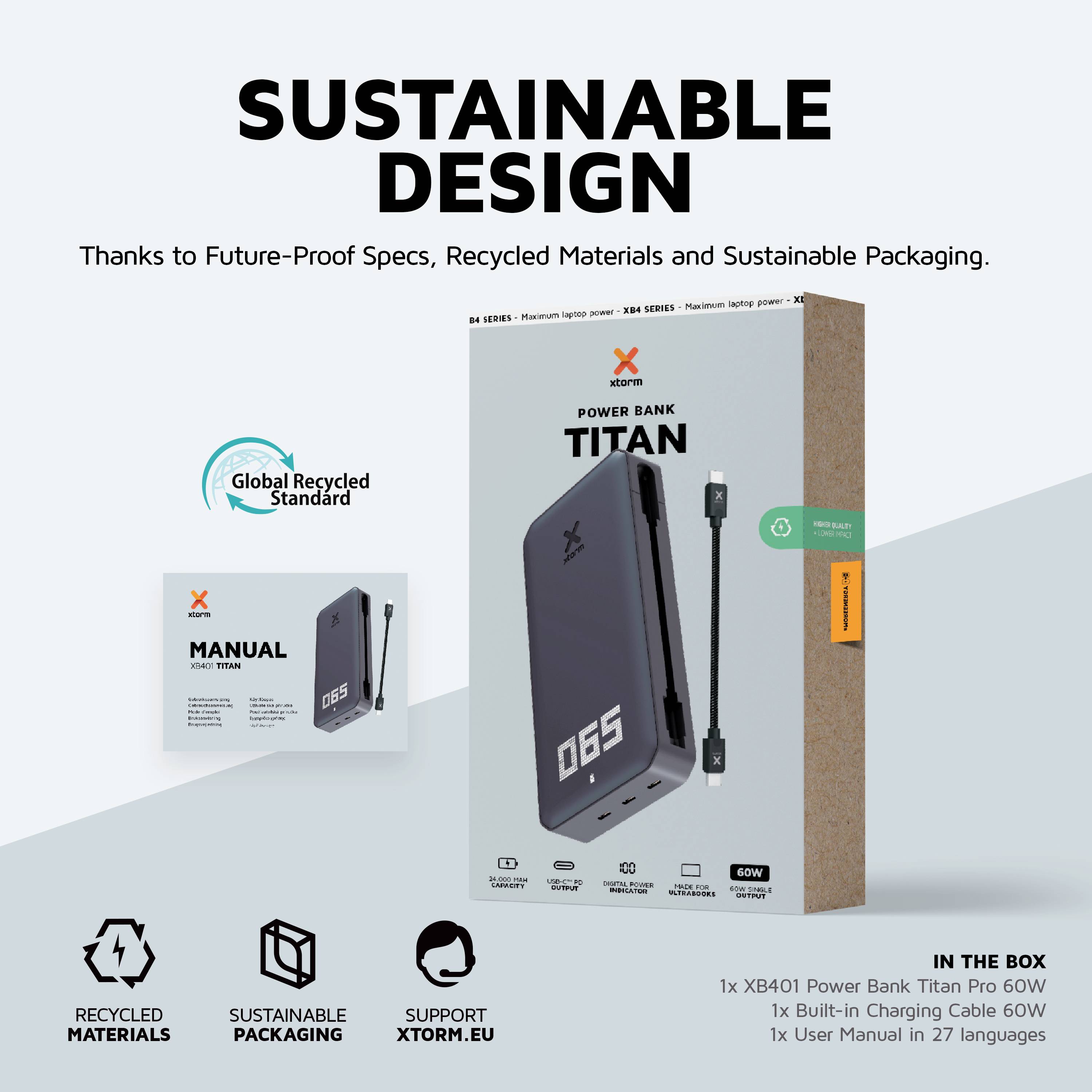 Xtorm by A-Solar XB401 Powerbank 24000 mAh Li-Ion USB-C® Schwarz