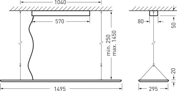 Trilux 7789951 2360H2 PW19 LED-Deckenleuchte LED 52 W Weiß