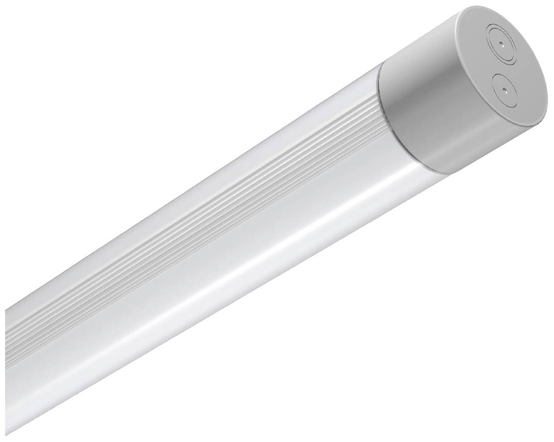 Eine weiße LED-Röhre in zylindrischer Form mit strukturiertem Gehäuse, geeignet für kommerzielle Beleuchtung.