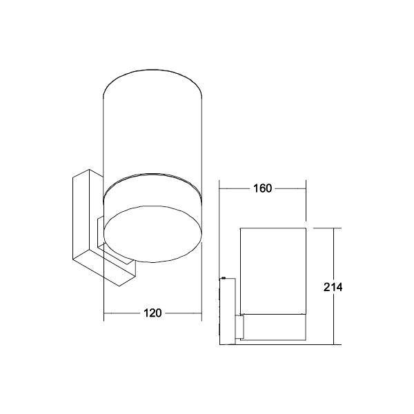 Brumberg 60140180 60140180 Wandleuchte 8W Schwarz