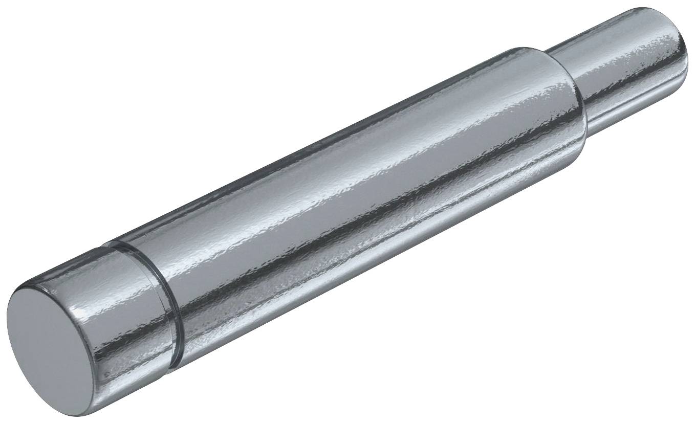 Metallischer Zylinderstift mit zwei unterschiedlich breiten Enden.
