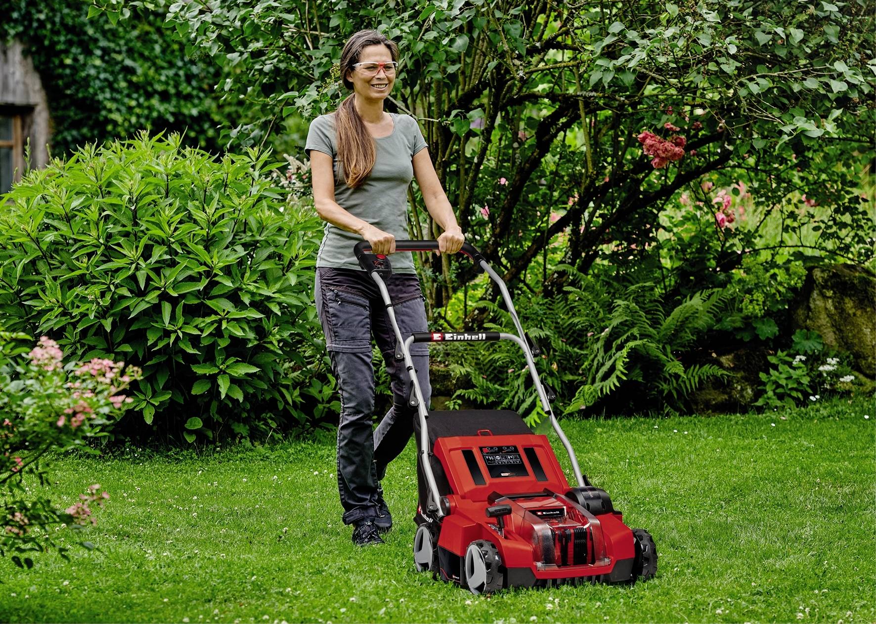 Einhell GE-SA 36/35 Li-Solo Power X-Change Akku Vertikutierer, Rasenlüfter ohne Akku, ohne Ladegerät, mit Schnellspannern, mit Schnitthöhenverstel