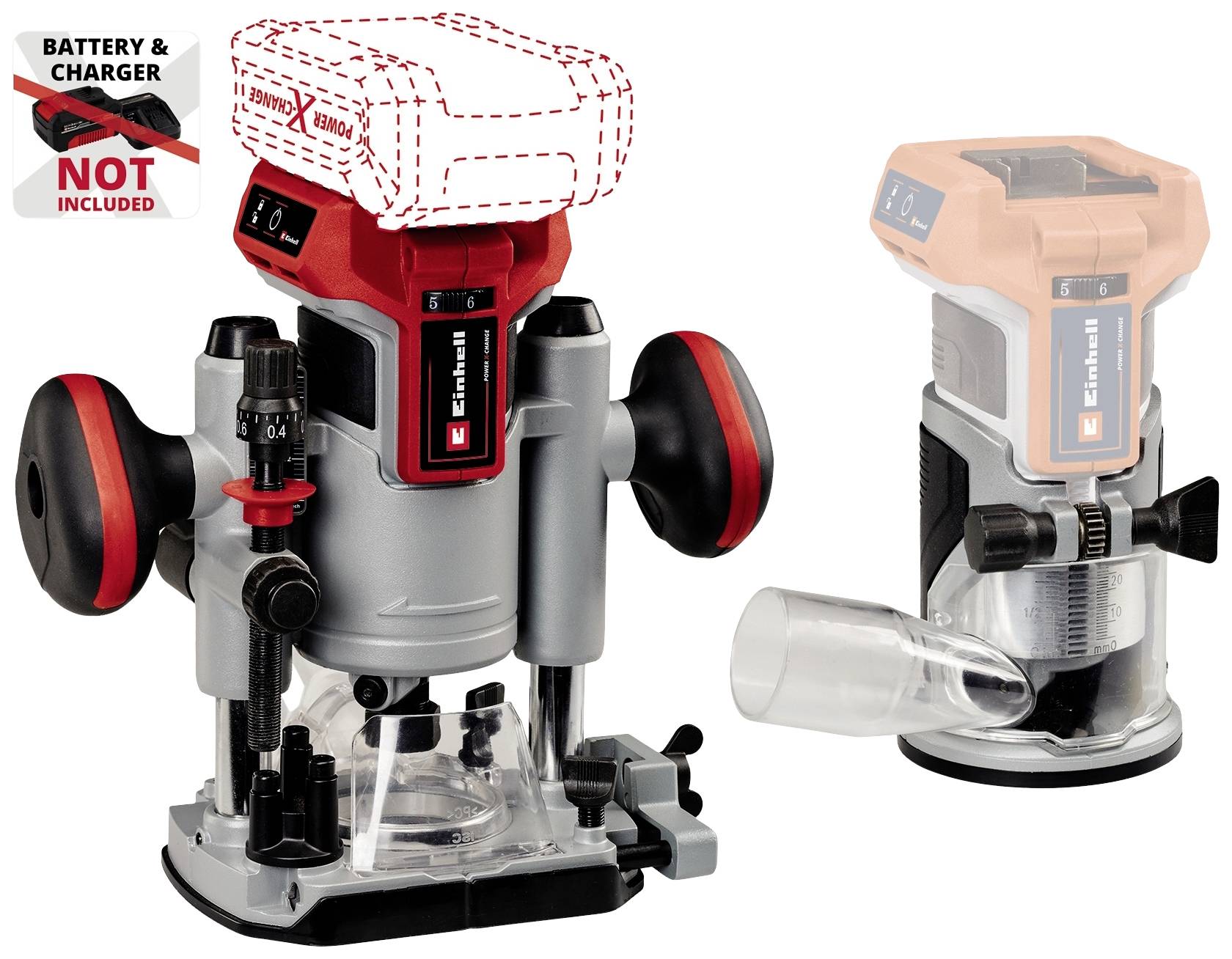 Einhell Professional Oberfräse 4350410 TP-RO 18 Set Li BL - Solo ohne Akku, ohne Ladegerät