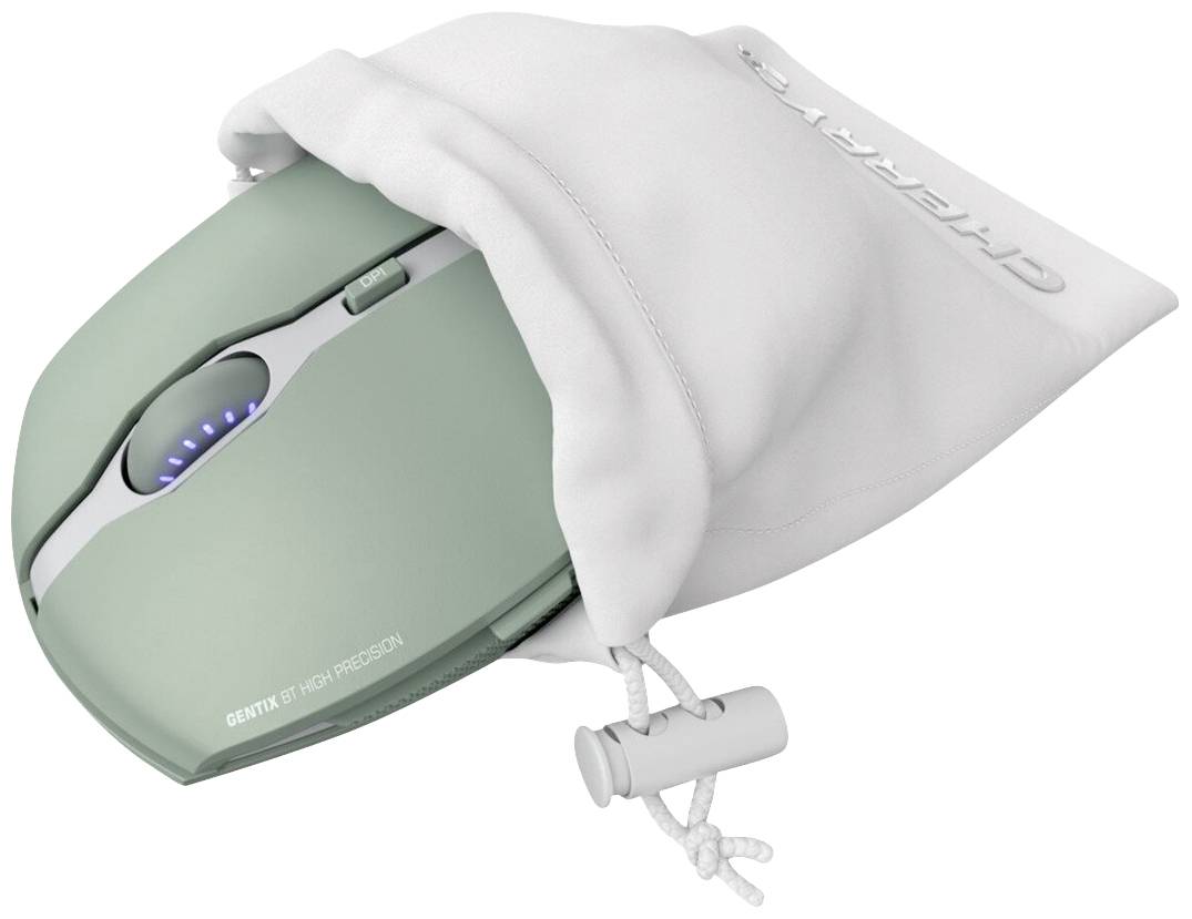 CHERRY GENTIX BT Maus Bluetooth® Optisch Grün 7 Tasten 1000 dpi, 2000 dpi Integriertes Scrollrad, Wiederaufladbar