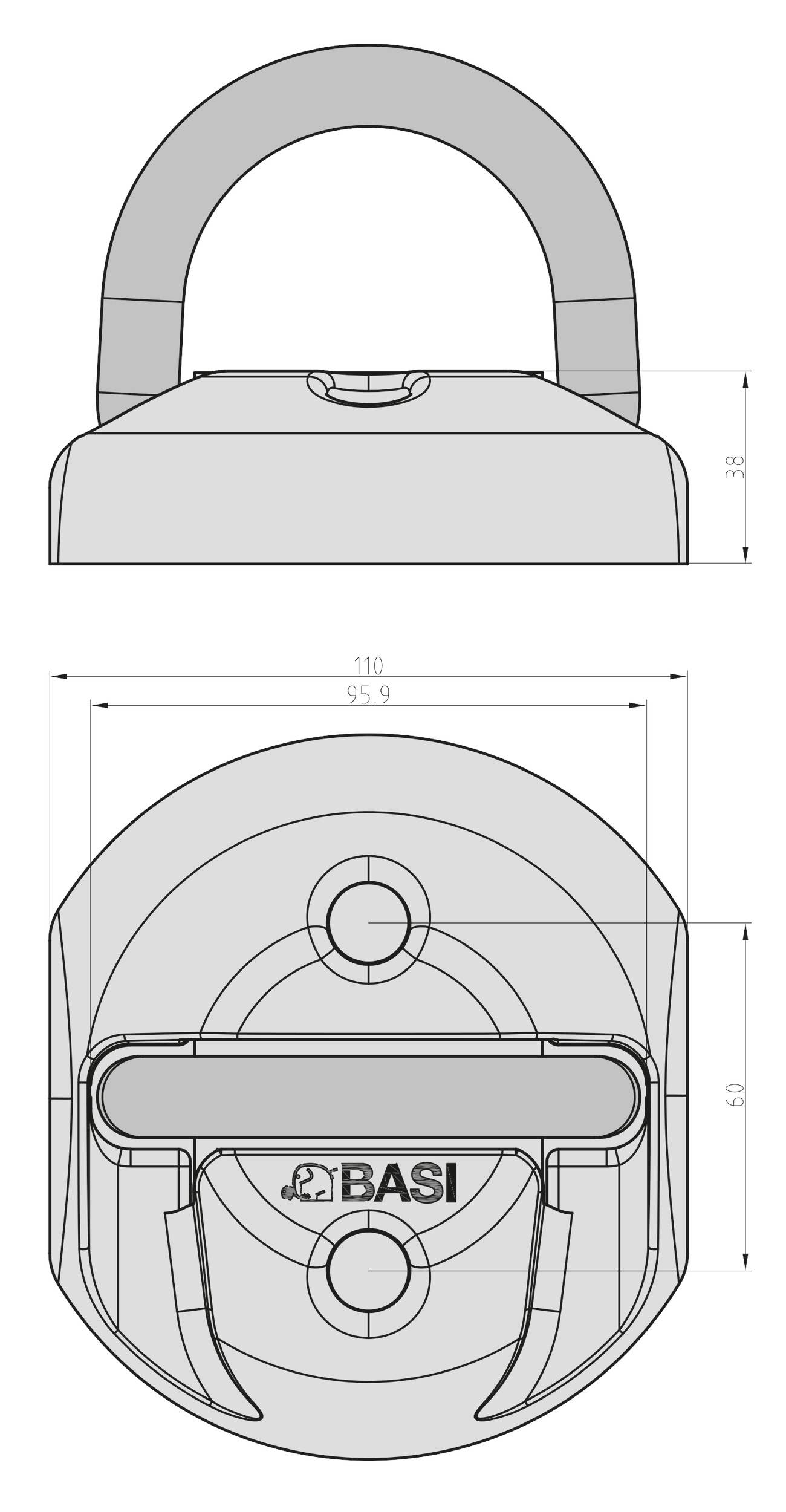 Basi BWA 110 Wand-/Bodenanker Schwarz