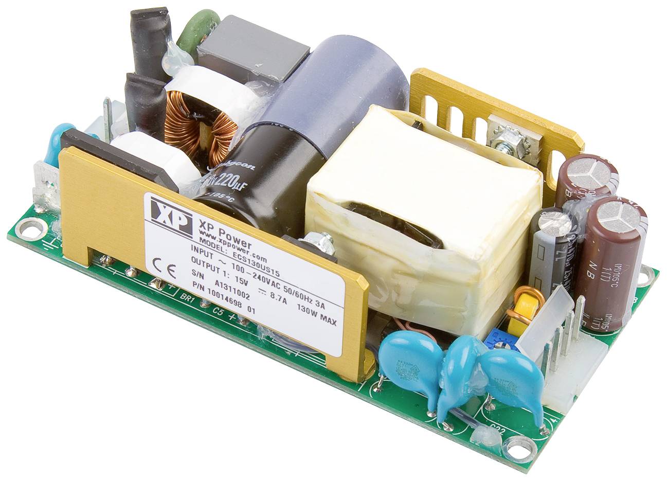 XP Power ECS130US15 AC/DC-Einbaunetzteil 15 V 8.7 A Ausgangsspannung regelbar 1 St.