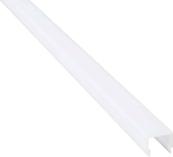 Ein weißer PVC-Kabelkanal in U-Form, verwendet zur ordentlichen Führung von Kabeln entlang von Wänden oder Böden.