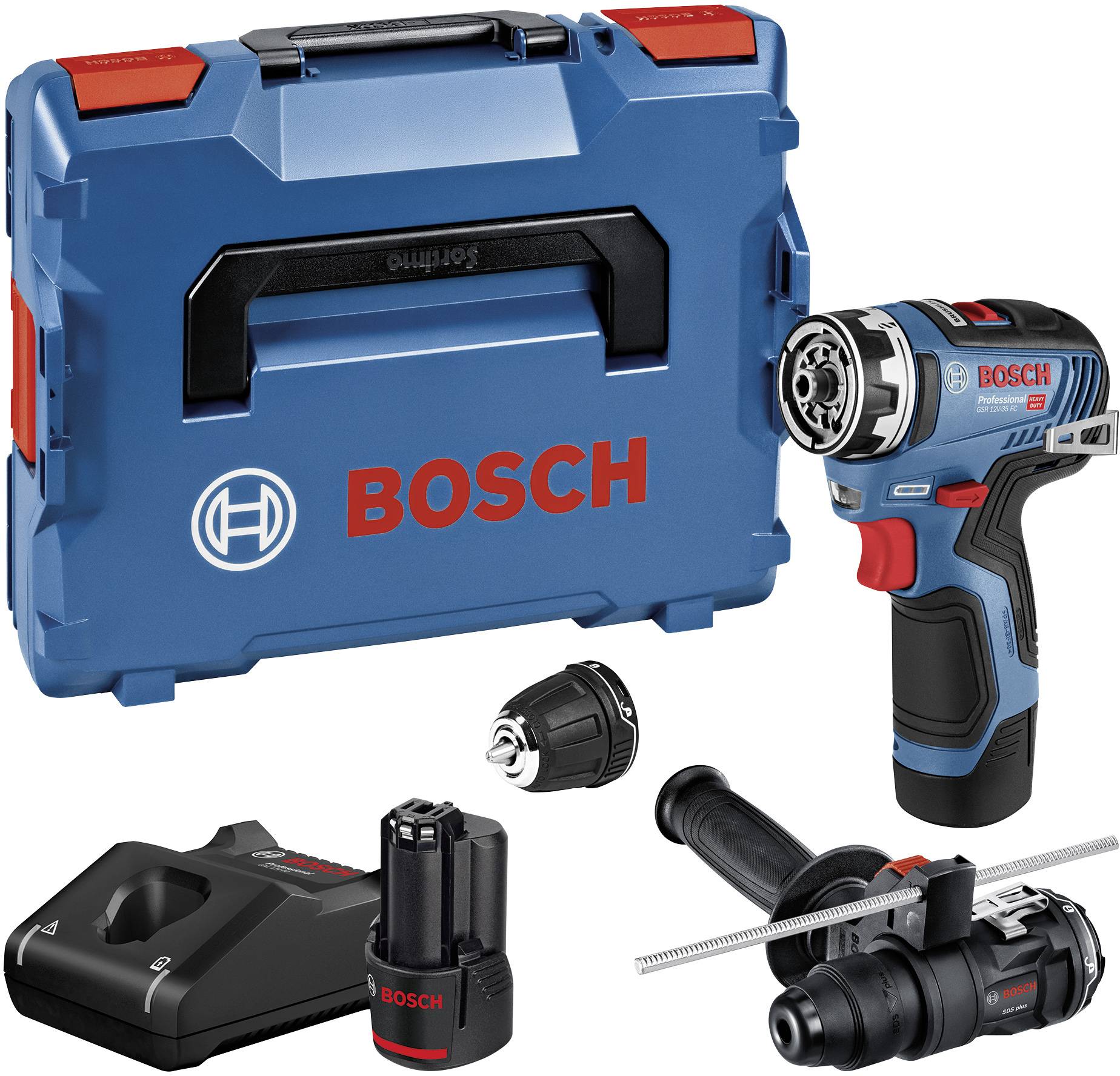 Bosch Professional GSR 12V-35 FC 06019H3009 Akku-Bohrschrauber 12V Li-Ion bürstenlos, inkl. 2. Akku, inkl. Ladegerät, inkl. Koffer