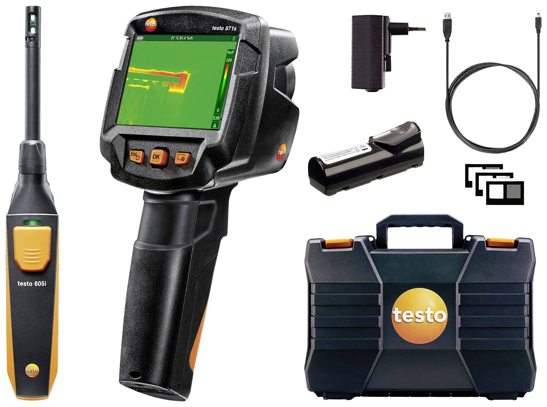 Testo 871s Baudiagnose-Set Wärmebildkamera -30 bis +650°C 240 x 180 Pixel 9Hz