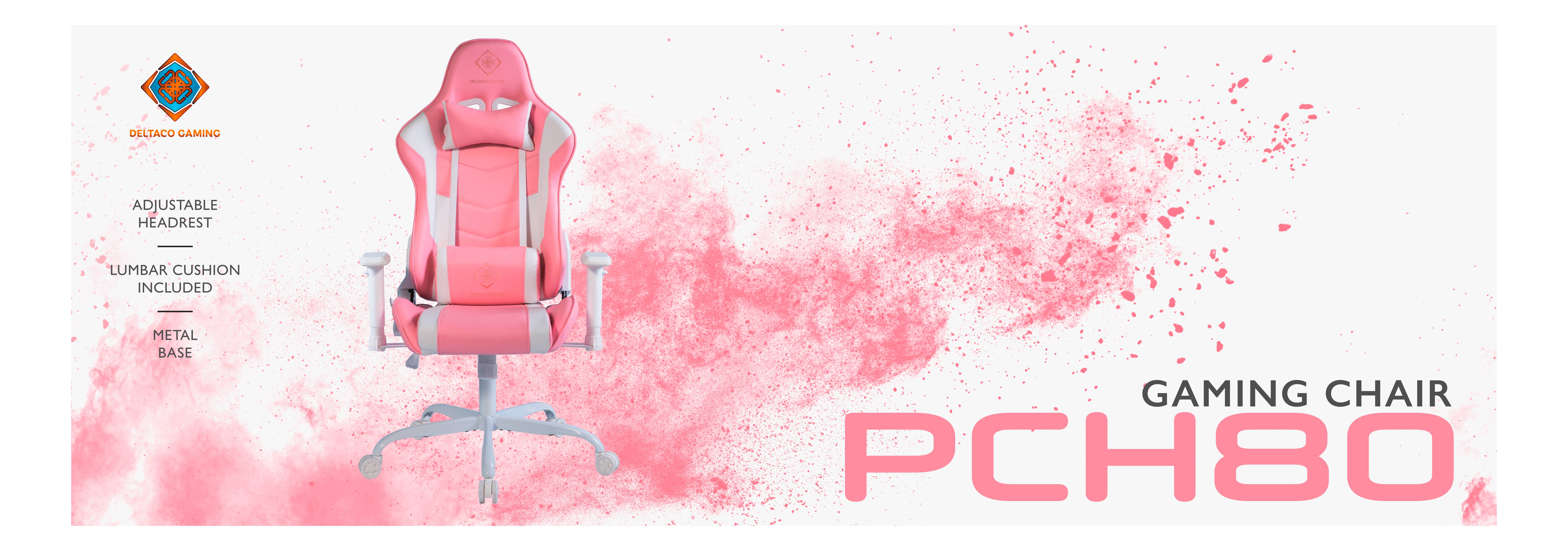 DELTACO GAMING PCH80 "Jumbo" Gaming-Stuhl Pink, Rosa