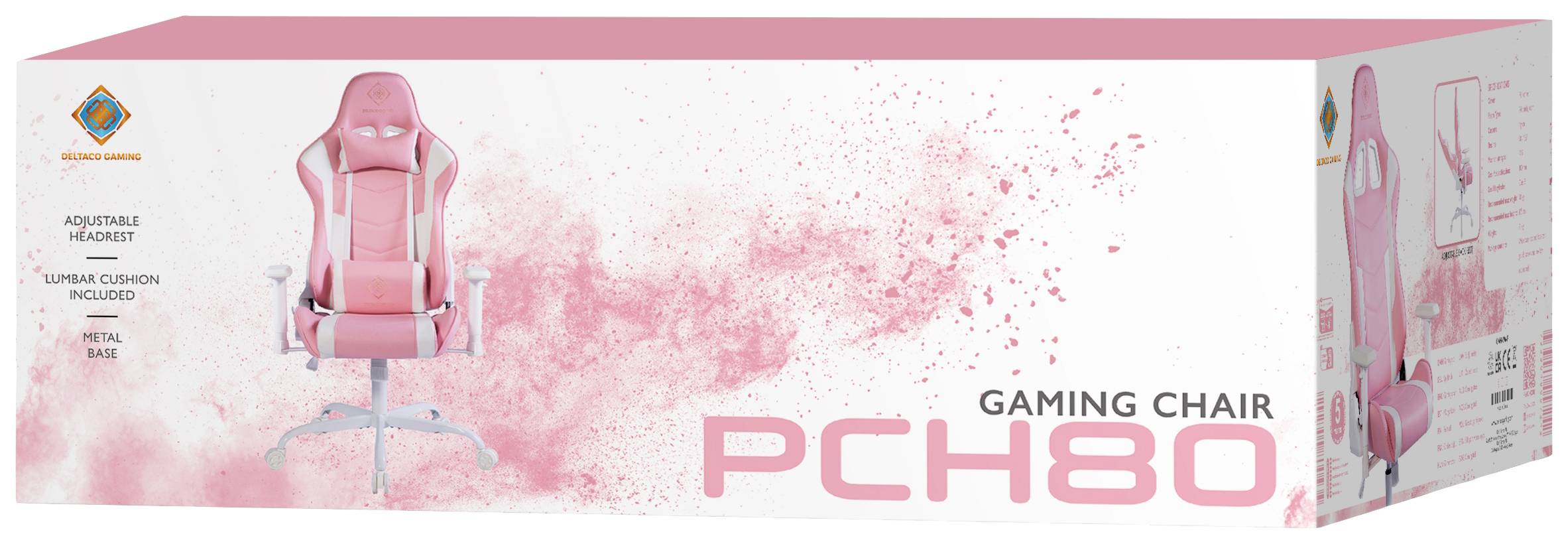 DELTACO GAMING PCH80 "Jumbo" Gaming-Stuhl Pink, Rosa