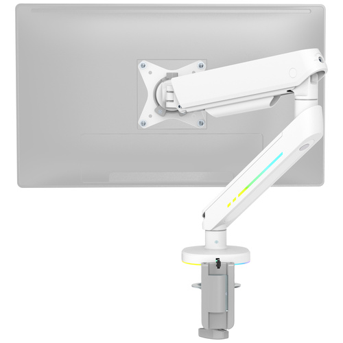 DELTACO GAMING WA95 RGB Single 1fach Monitor-Tischhalterung 43,2 cm (17") - 81,3 cm (32") Weiß Neig